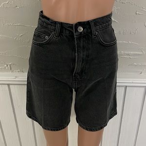 Reformation black jean shorts